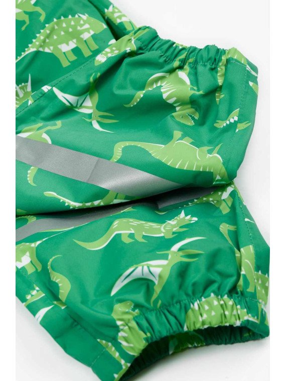 frugi - Kinder Regenhose "Rain or Shine" mit Dinosaurier-Allover