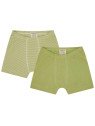 loud + proud - Bio Kinder Hipshorts Doppelpack mit Streifen/uni, avocado