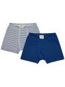 loud + proud - Bio Kinder Hipshorts Doppelpack mit Streifen/uni, ultramarine