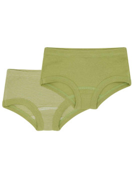loud + proud - Bio Kinder Panties Doppelpack, avocado
