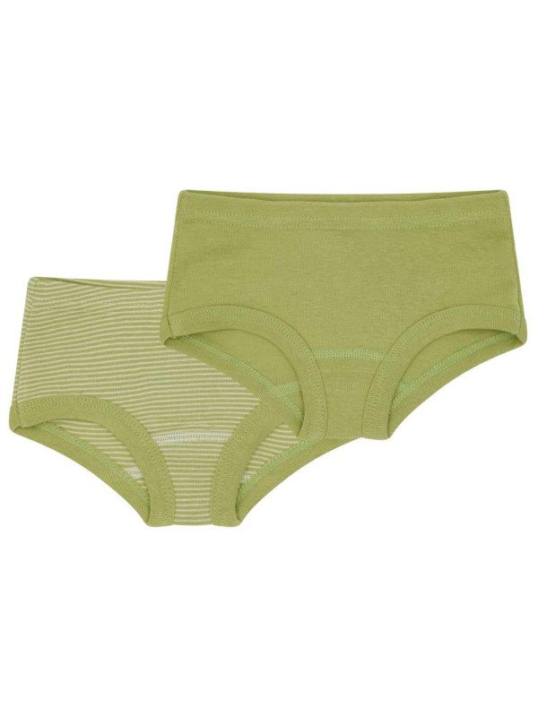 loud + proud - Bio Kinder Panties Doppelpack, avocado