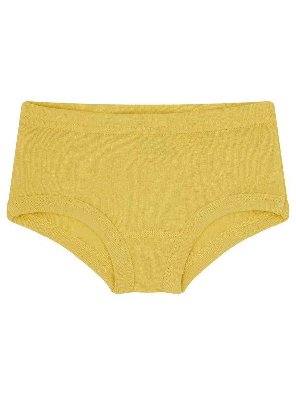 loud + proud - Bio Kinder Panties Doppelpack mit Streifen/uni, gold