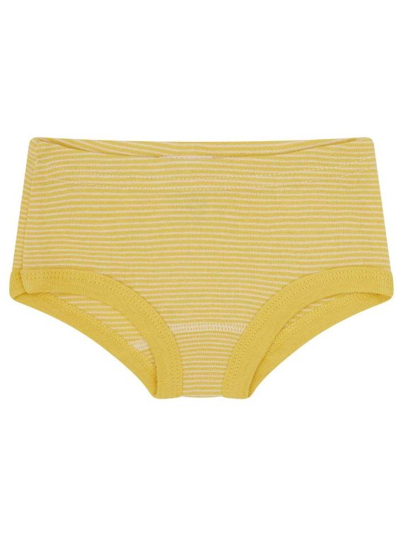 loud + proud - Bio Kinder Panties Doppelpack mit Streifen/uni, gold