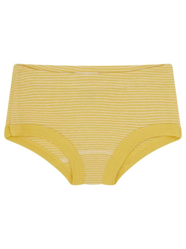 loud + proud - Bio Kinder Panties Doppelpack mit Streifen/uni, gold