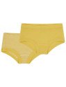 loud + proud - Bio Kinder Panties Doppelpack mit Streifen/uni, gold