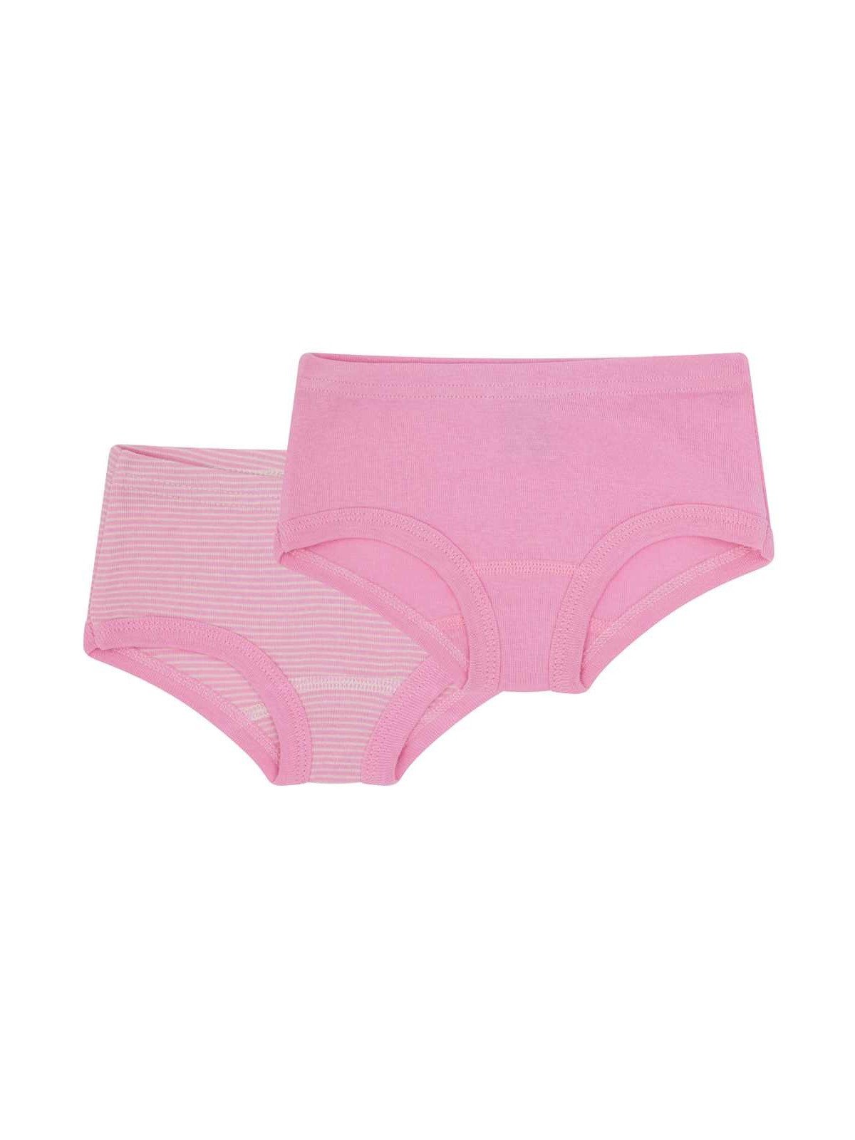 loud + proud - Bio Kinder Panties Doppelpack mit Streifen/uni, malve