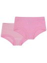 loud + proud - Bio Kinder Panties Doppelpack mit Streifen/uni, malve