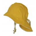 PICKAPOOH - Bio Kinder Mütze "PICKAPOOH-Feuerwehr" mit Nackenschutz, golden, UV-Schutz 60
