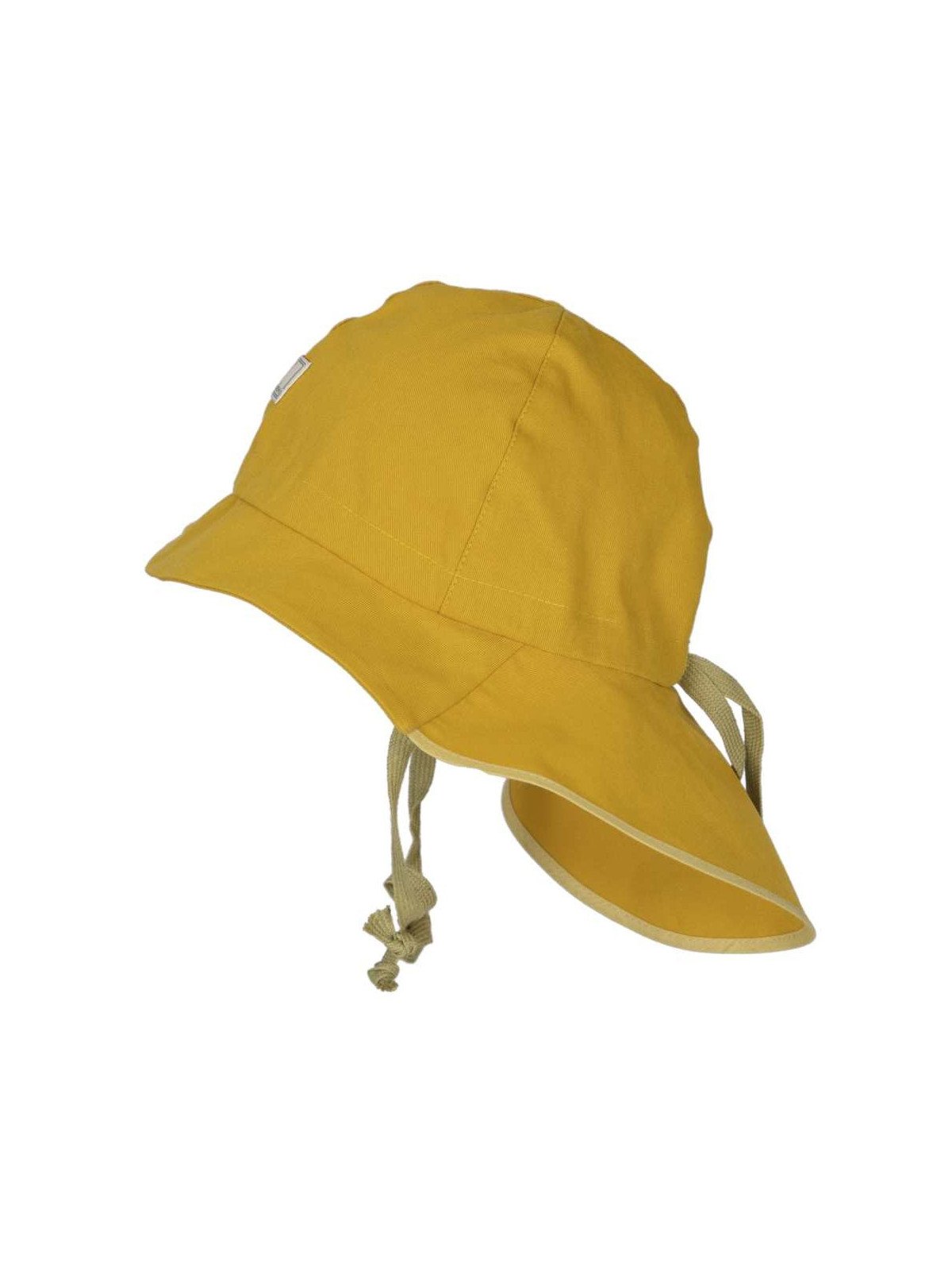 PICKAPOOH - Bio Kinder Mütze "Feuerwehr" mit Nackenschutz, golden, UV-Schutz 60