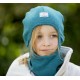 PICKAPOOH - Bio Kinder Schlupfmütze "PICKAPOOH-Bosse", Wolle/Seide, türkis