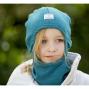 PICKAPOOH - Bio Kinder Schlupfmütze "PICKAPOOH-Bosse", Wolle/Seide, türkis