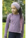 PICKAPOOH - Bio Kinder Schlauchschal "Strunzl" gestreift, Wolle/Seide, rose-natur