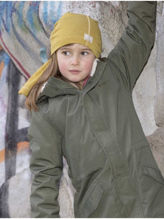 PICKAPOOH - Bio Kinder Schlauchschal "PICKAPOOH-Strunzl", Wolle/Seide, senf