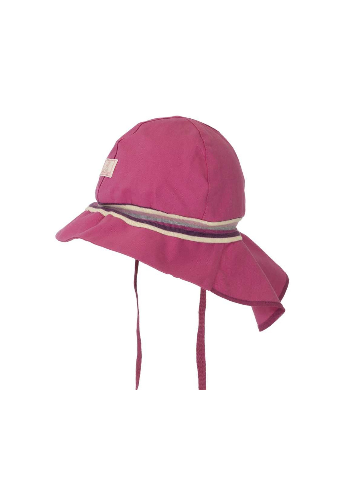 PICKAPOOH - Bio Kinder Mütze "PICKAPOOH-Feuerwehr Strick" mit Nackenschutz, azalea, UV-Schutz 60