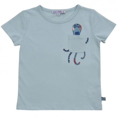 Enfant Terrible - Bio Kinder T-Shirt mit Oktopus-Applikation und Tasche