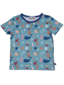 Enfant Terrible - Bio Kinder T-Shirt mit Meerestiere-Allover