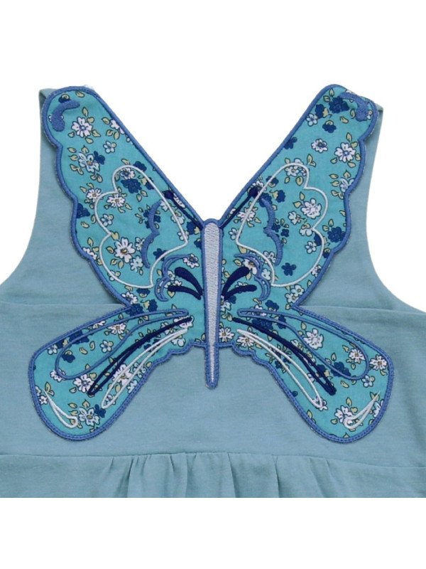 Enfant Terrible - Bio Kinder Jersey Kleid mit Schmetterlings-Applikation, türkis