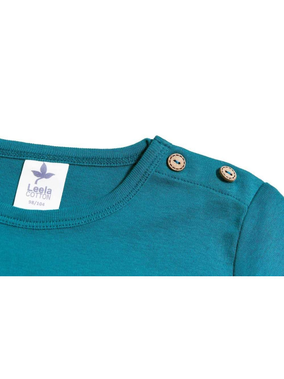 Leela Cotton - Bio Kinder Langarmshirt, ozeanblau