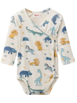 People Wear Organic - Bio Baby Wickelbody mit Savannentieren-Allover