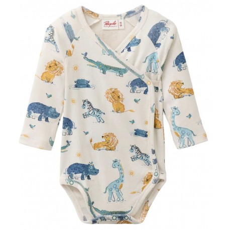 People Wear Organic - Bio Baby Wickelbody mit Savannentieren-Allover