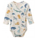 People Wear Organic - Bio Baby Wickelbody mit Savannentieren-Allover