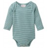 People Wear Organic - Bio Baby Body langarm mit Streifen, petrol