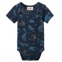 People Wear Organic - Bio Baby Body kurzarm mit Savannentieren-Allover
