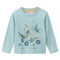 People Wear Organic - Bio Baby Langarmshirt mit Safari-Druck, mint