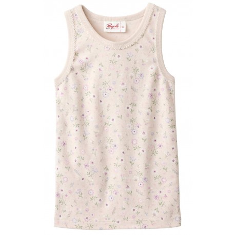 People Wear Organic - Bio Kinder Unterhemd mit Frühlingsblumen-Allover