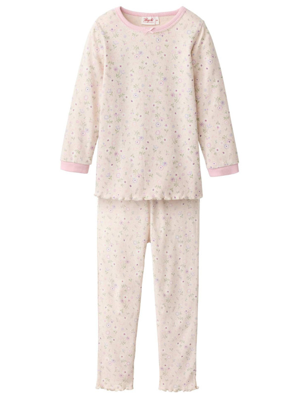 People Wear Organic - Bio Kinder Schlafanzug mit Frühlingsblumen-Allover
