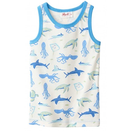 People Wear Organic - Bio Kinder Unterhemd mit Meerestiere-Allover