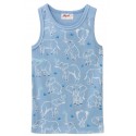 People Wear Organic - Bio Kinder Unterhemd mit Elefanten-Allover, blau