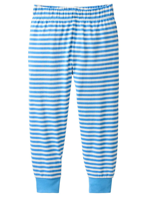People Wear Organic - Bio Kinder Schlafanzug mit Meerestiere-Allover und Streifen