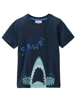 People Wear Organic - Bio Kinder T-Shirt mit Hai-Druck