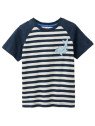 People Wear Organic - Bio Kinder T-Shirt mit Hai-Applikation und Streifen