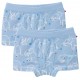 People Wear Organic - Bio Kinder Hipshorts Doppelpack mit Elefanten-Allover, blau