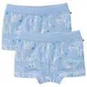 People Wear Organic - Bio Kinder Hipshorts Doppelpack mit Elefanten-Allover, blau
