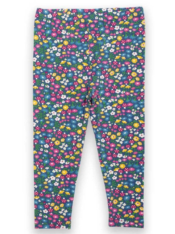 kite kids - Bio Kinder Leggings mit Blumen und Pilzen-Druck