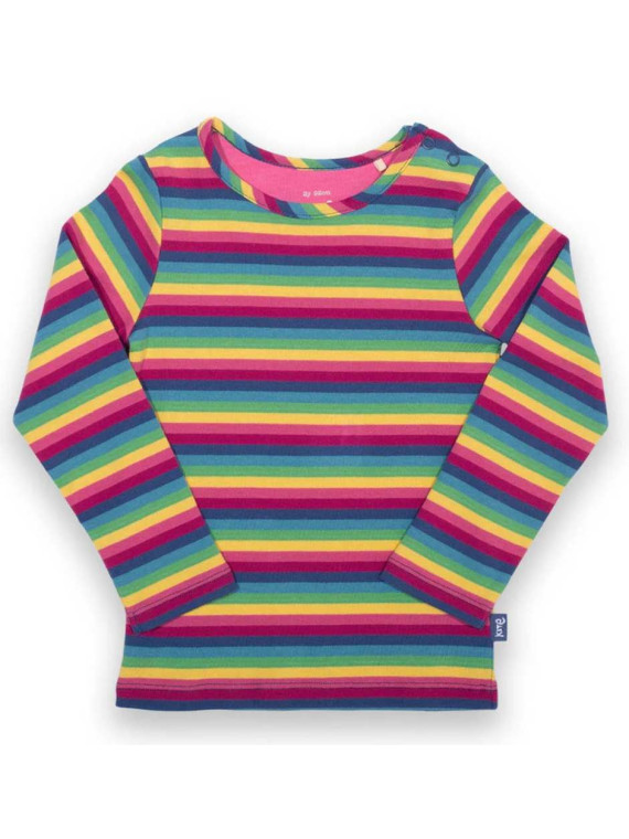 kite kids - Bio Kinder Langarmshirt mit Regenbogen-Streifen