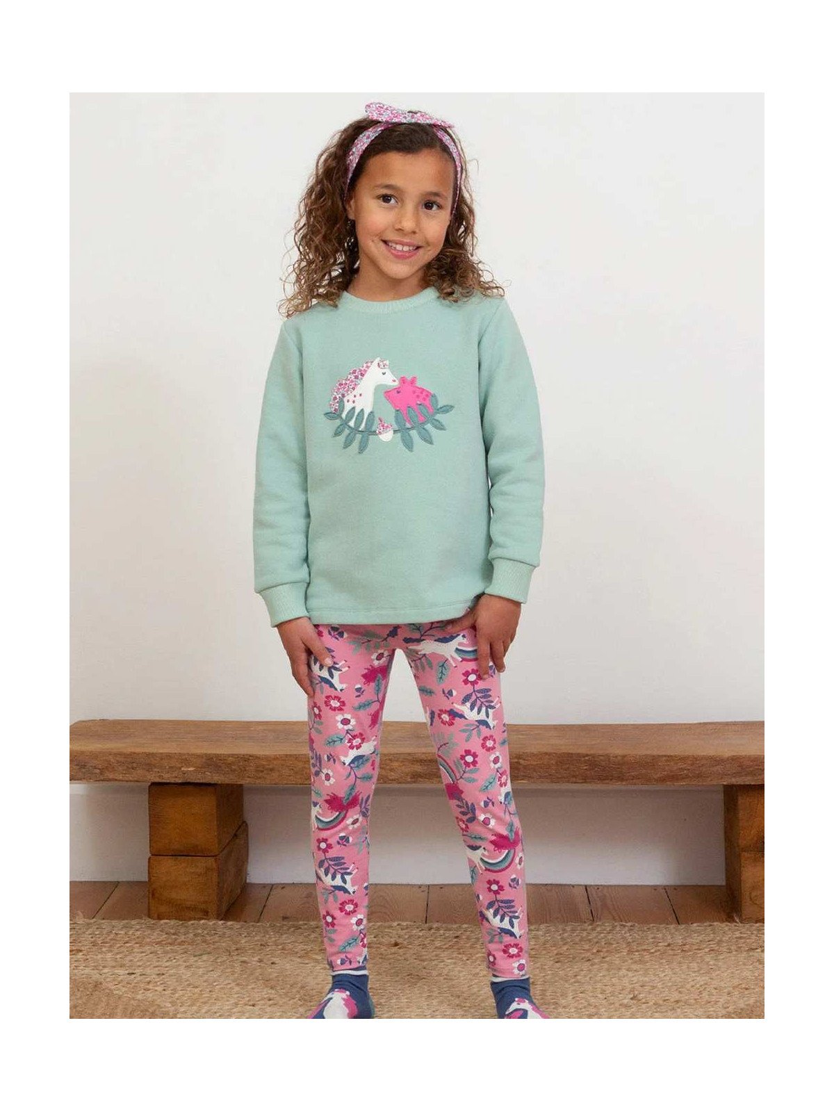 kite kids - Bio Kinder Sweatshirt mit Pony/Schweine-Applikation