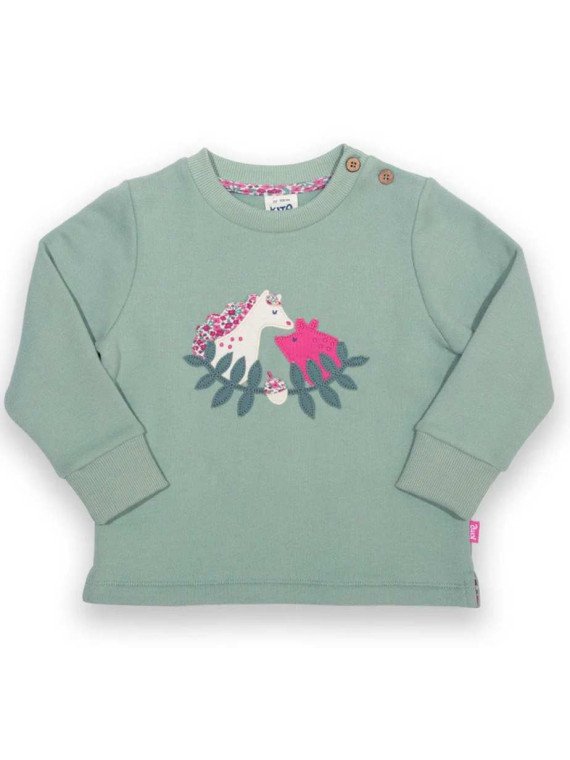 kite kids - Bio Kinder Sweatshirt mit Pony/Schweine-Applikation
