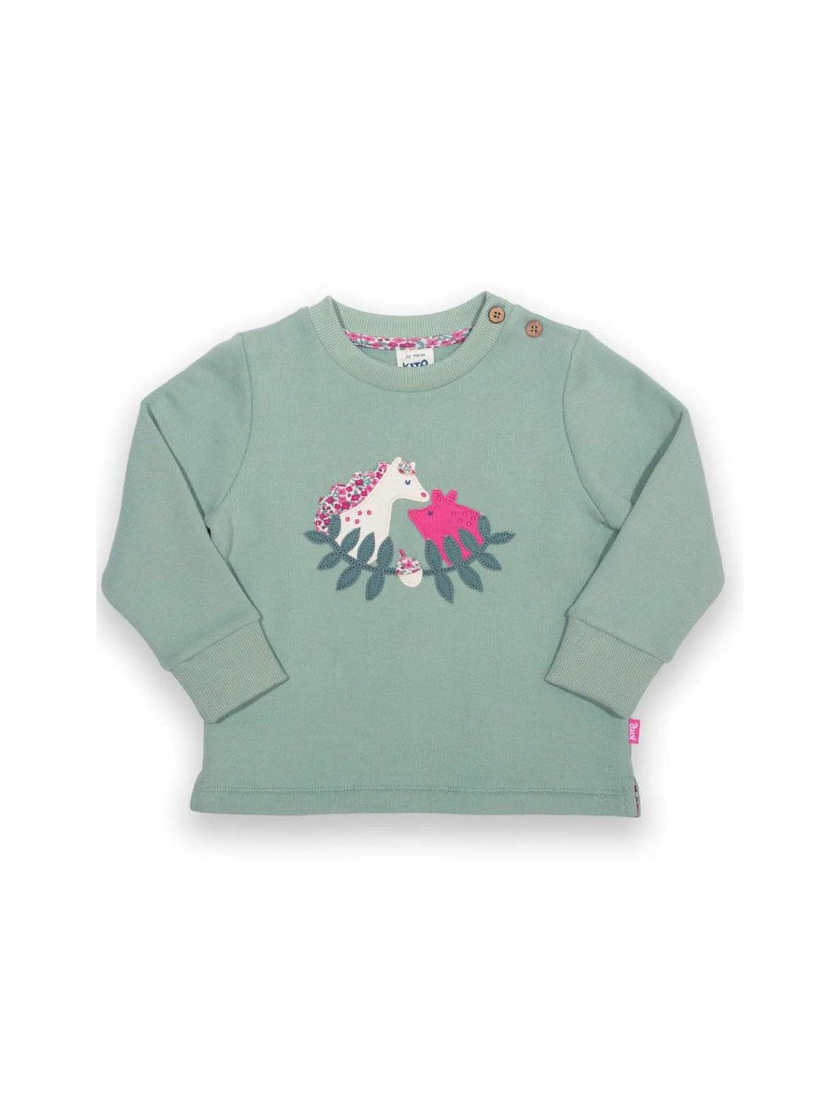 kite kids - Bio Kinder Sweatshirt mit Pony/Schweine-Applikation