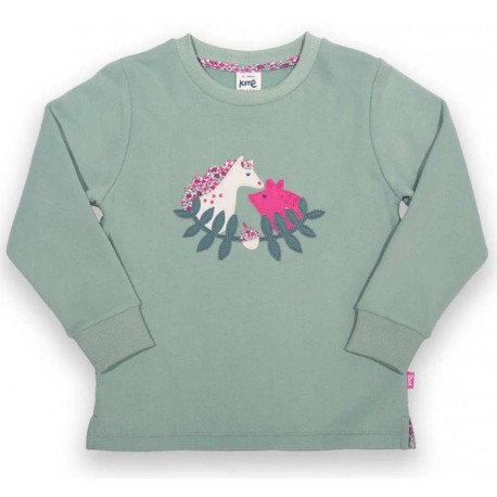 kite kids - Bio Kinder Sweatshirt mit Pony/Schweine-Applikation