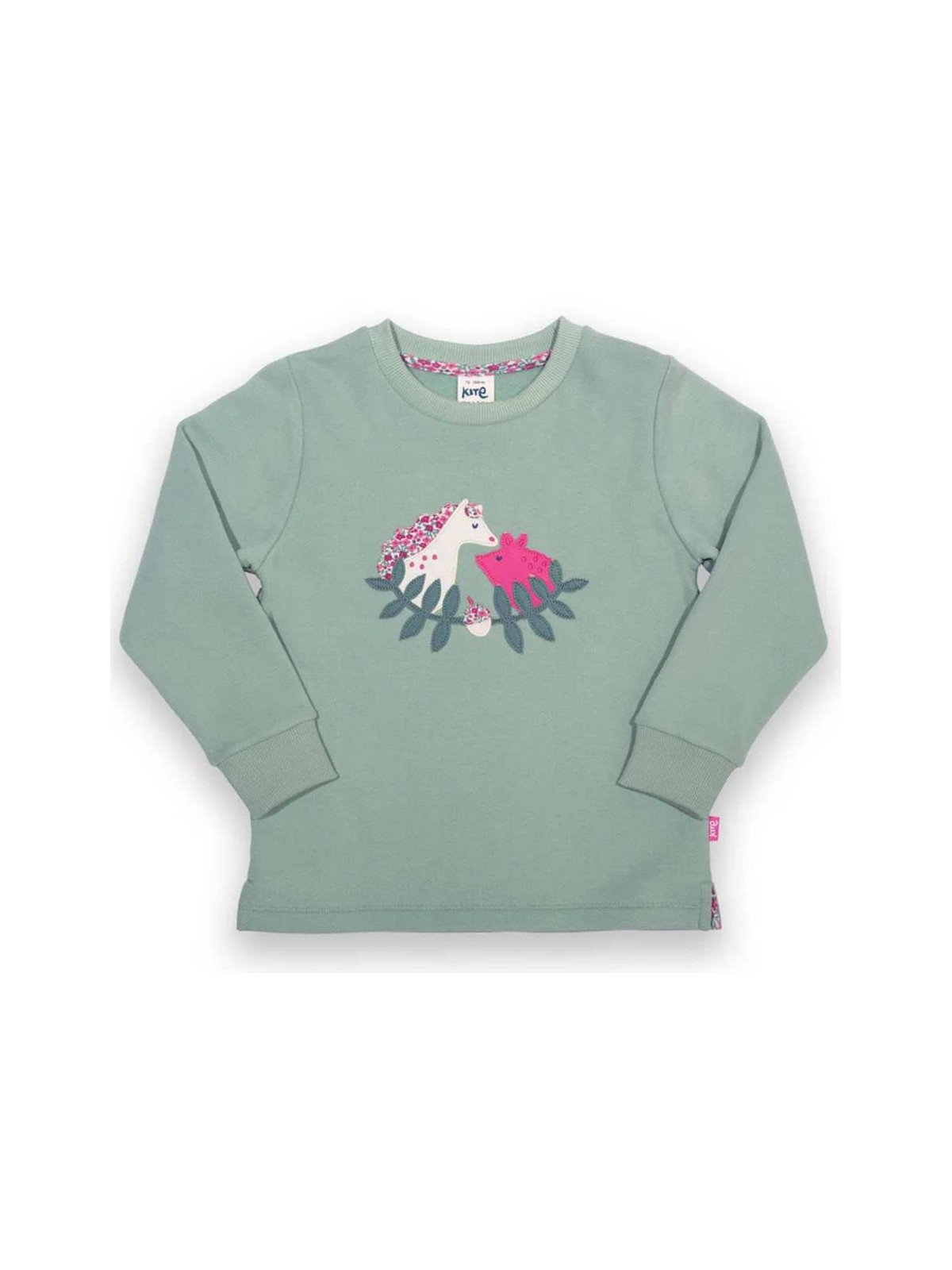 kite kids - Bio Kinder Sweatshirt mit Pony/Schweine-Applikation
