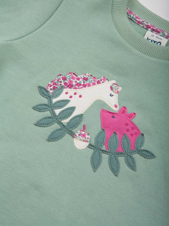 kite kids - Bio Kinder Sweatshirt mit Pony/Schweine-Applikation