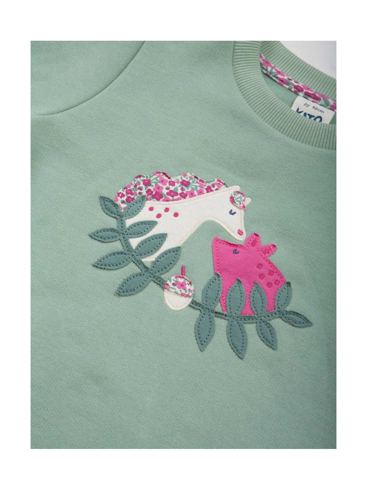 kite kids - Bio Kinder Sweatshirt mit Pony/Schweine-Applikation