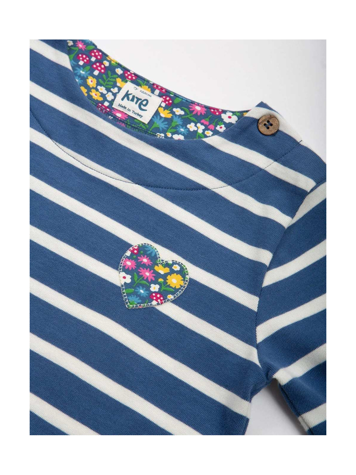 kite kids - Bio Kinder Langarmshirt mit Herz-Applikation und Streifen