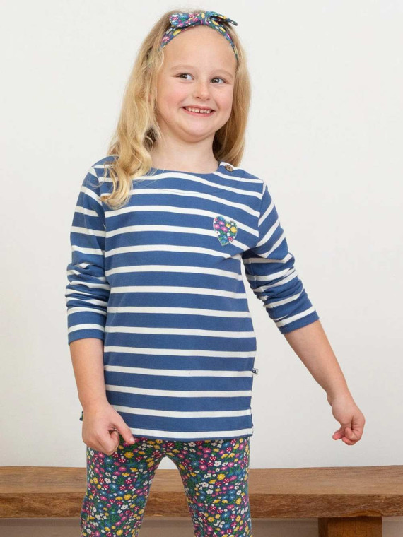 kite kids - Bio Kinder Langarmshirt mit Herz-Applikation und Streifen