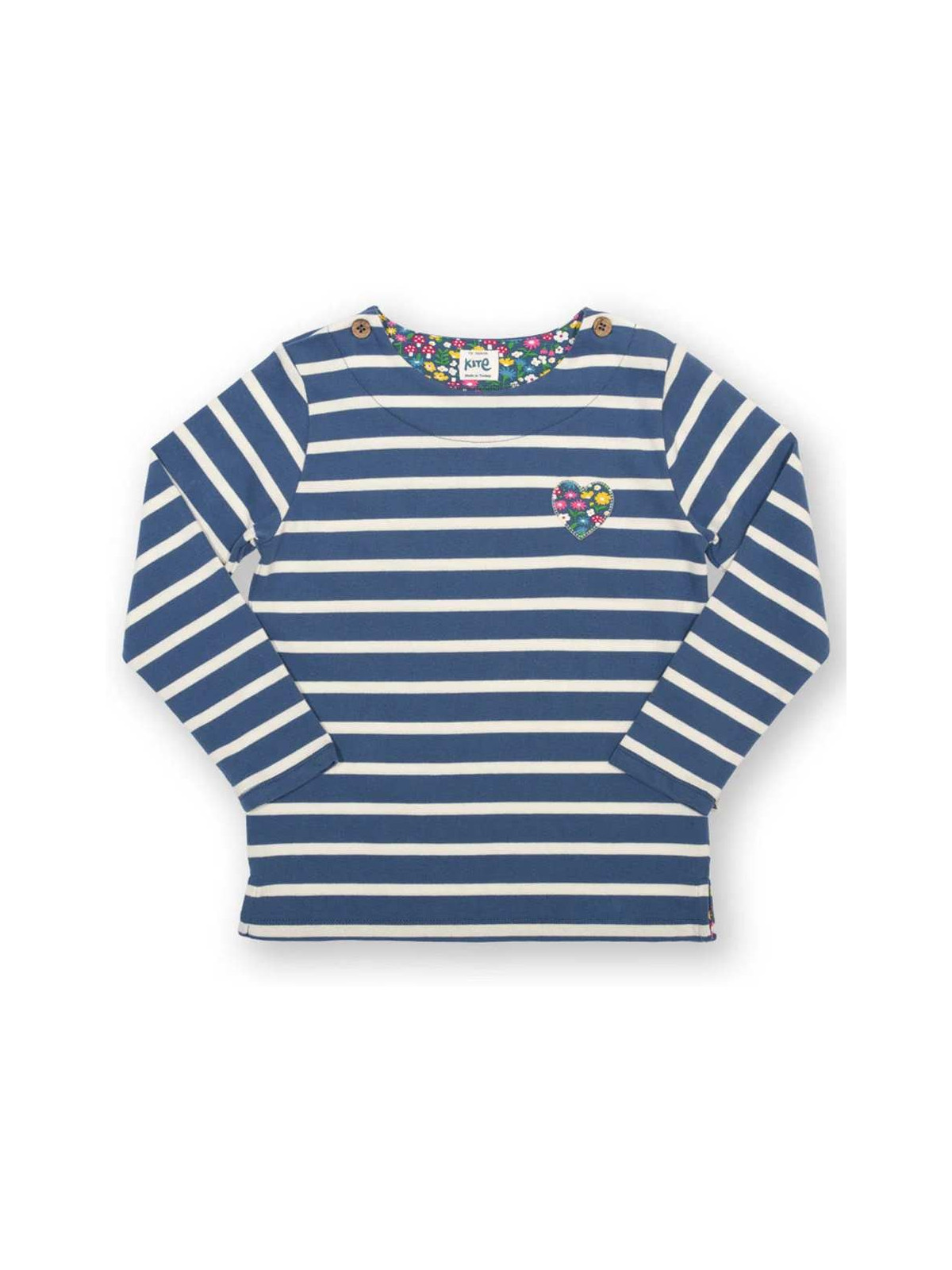 kite kids - Bio Kinder Langarmshirt mit Herz-Applikation und Streifen
