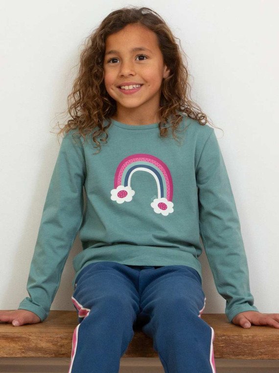 kite kids - Bio Kinder Langarmshirt mit Regenbogen-Druck